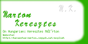 marton keresztes business card